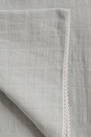 Dreams Swaddle in Grey Cotton Square Jacquard