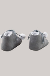 Suede Soft Booties - Grey - Strawberries & Cream 