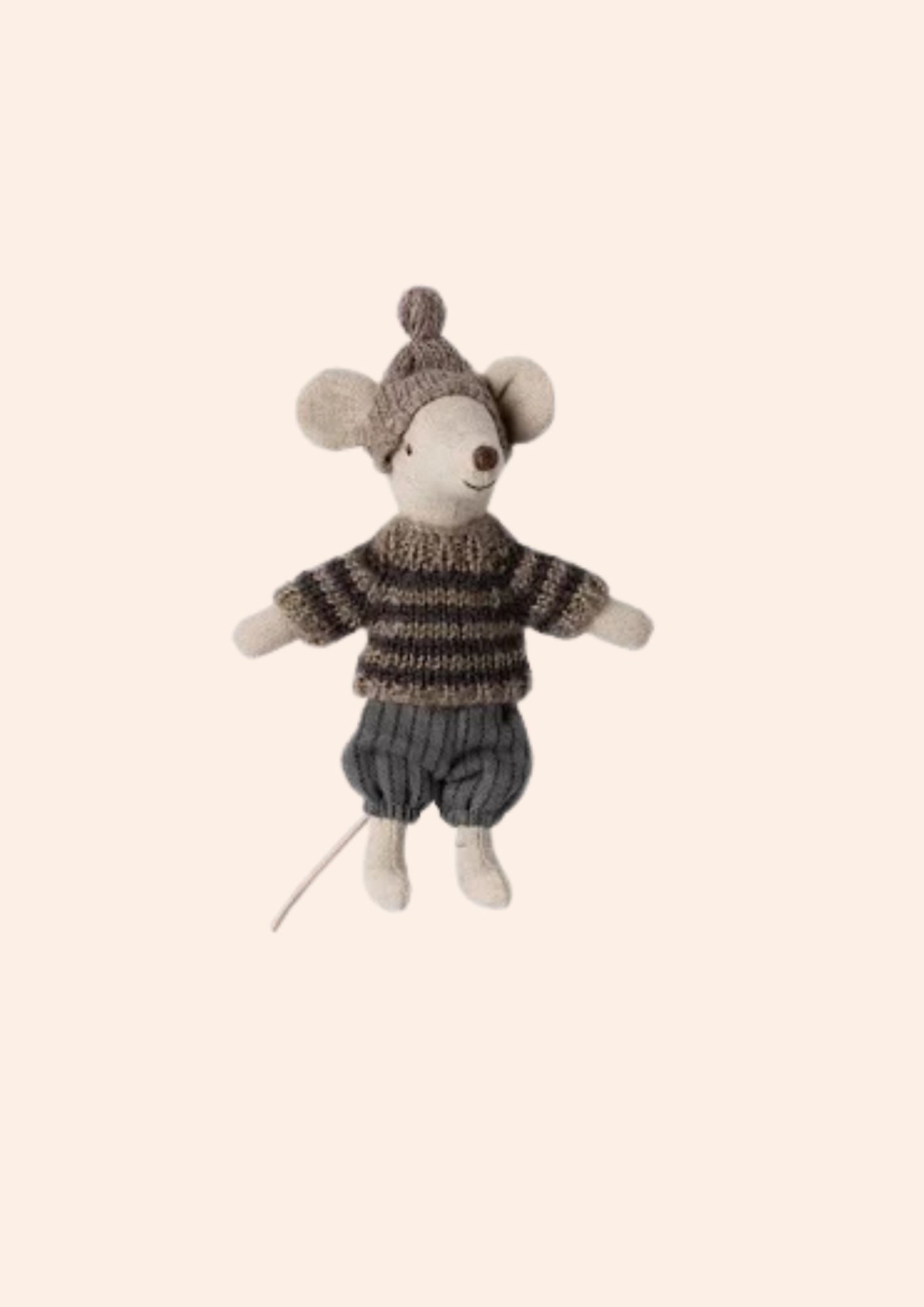 Maileg - Winter Mouse With Ski Set - Big Brother - Grey