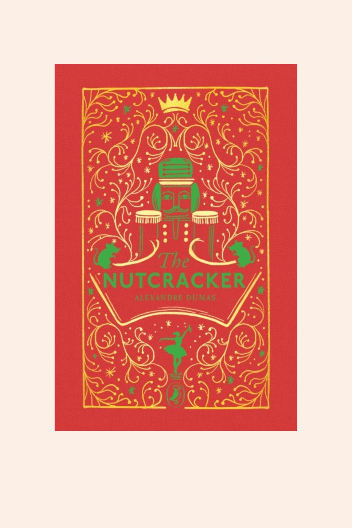 Book cover of 'The Nutcracker' with decorative elements.
