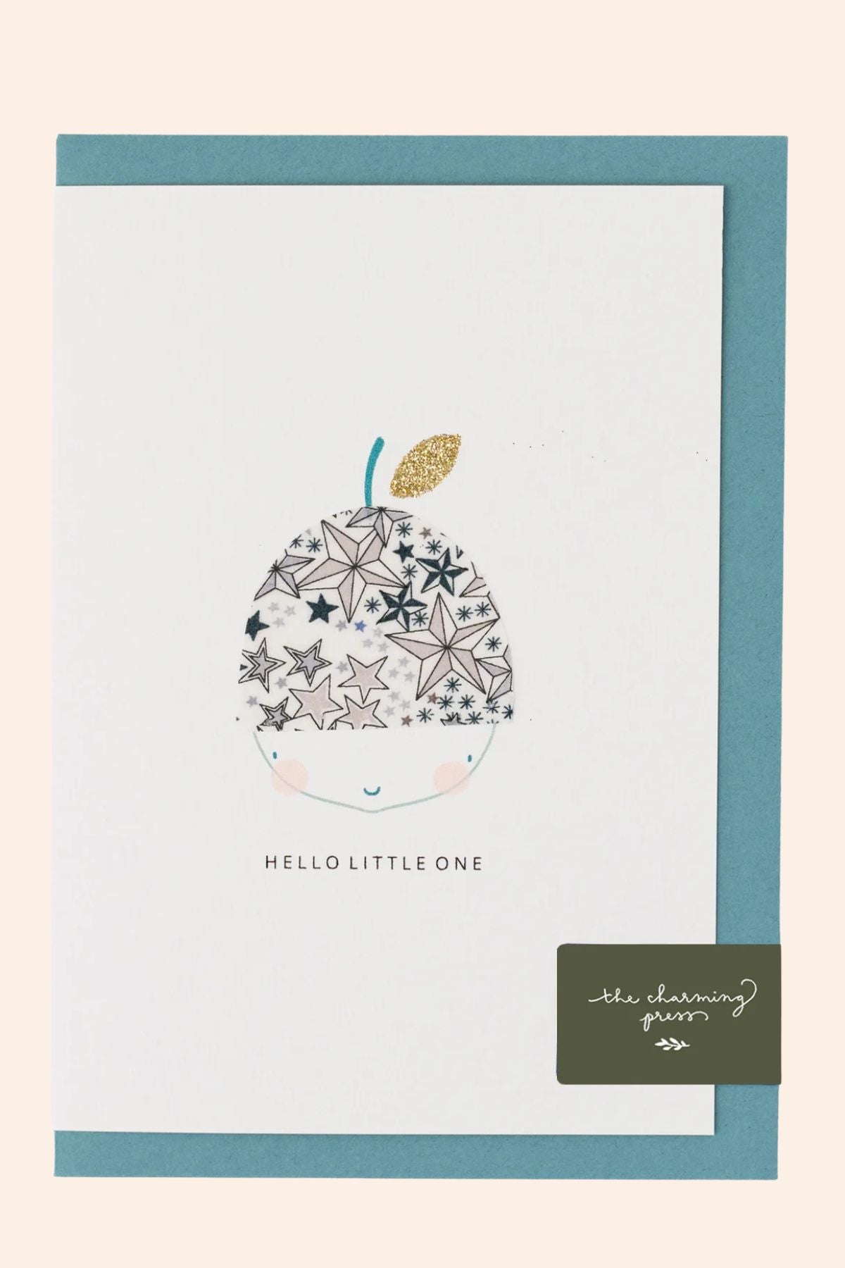 The Charming Press -Liberty Adelajda's Wish Fabric - Acorn New Baby Card - Strawberries & Cream - Ingrid Lewis