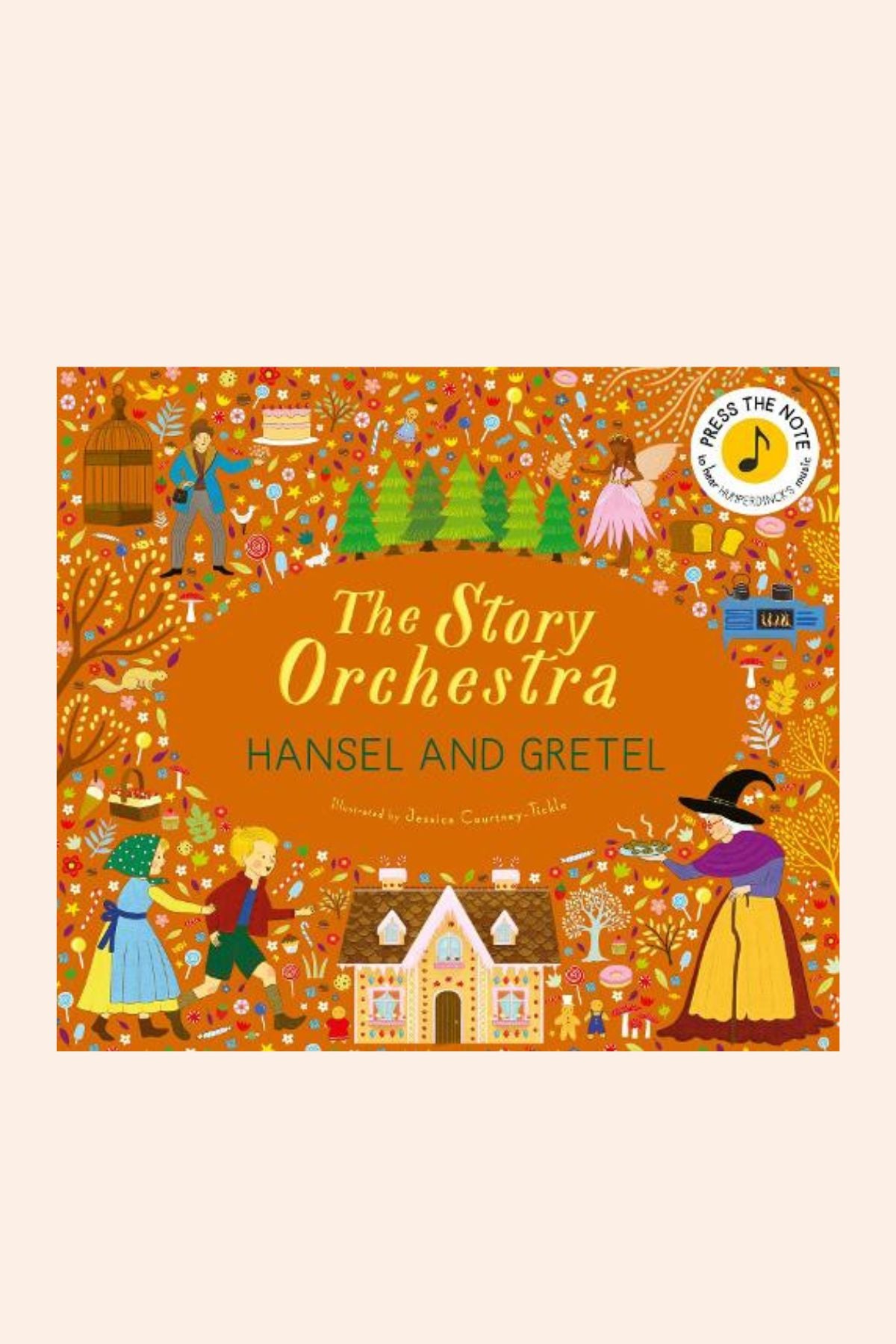 The Story Orchestra: Hansel and Gretel - Strawberries & Cream - Ingrid Lewis - Designer
Book cover of 'Hansel and Gretel' from 'The Story Orchestra' series with colourful illustrations
