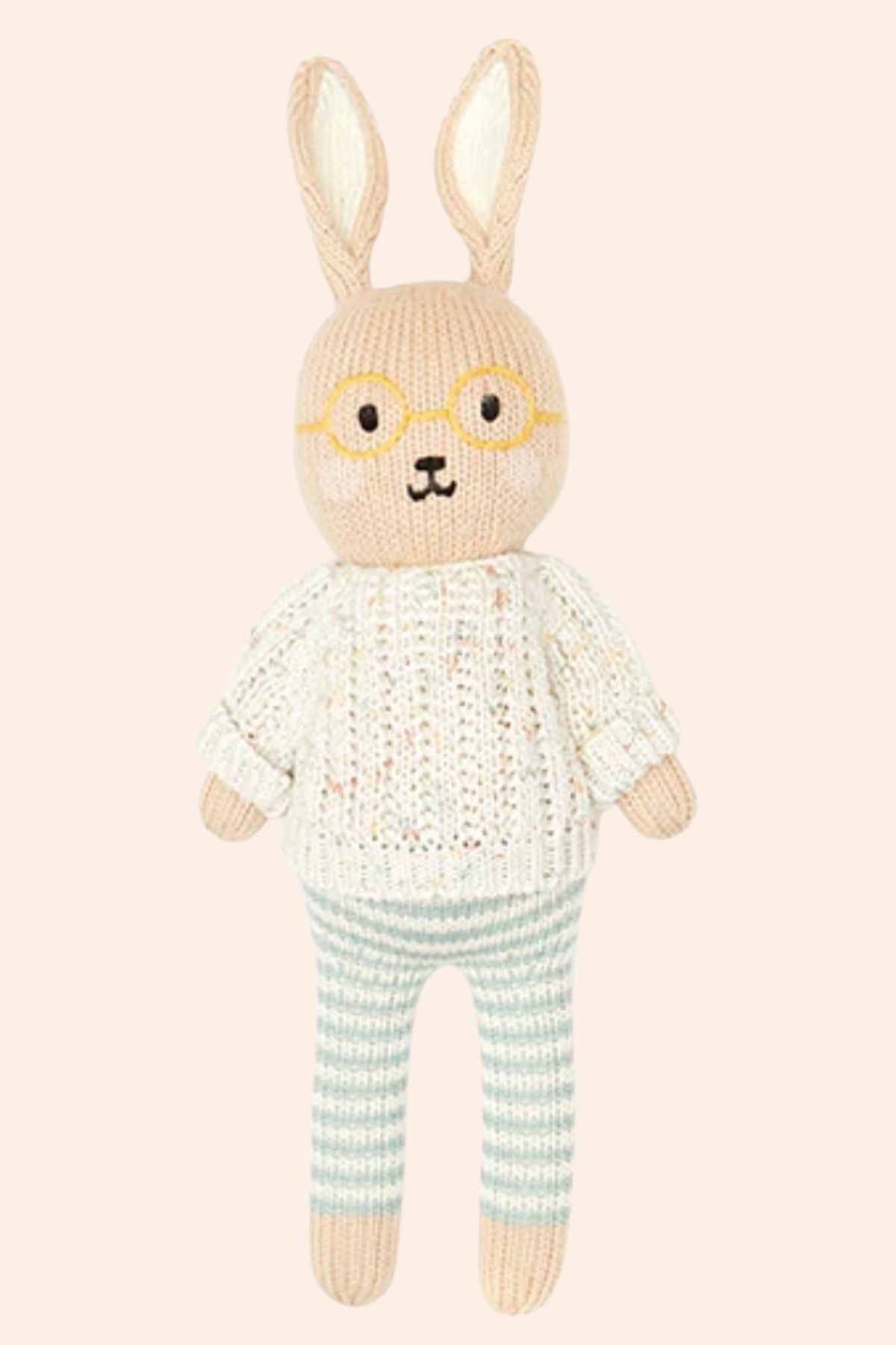 Tun Tun - Mike The Bunny with Sweater - Natural & Jade - Strawberries & Cream