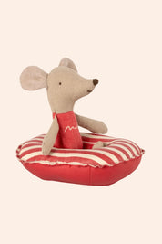 Maileg Rubber Boat, Small Mouse- Red Stripe