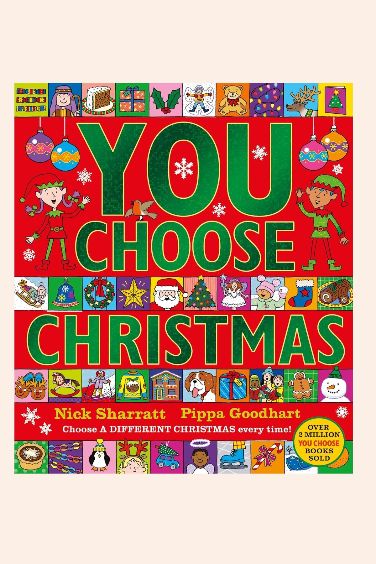 You Choose Christmas - Books - Strawberries & Cream - children's - Ingrid Lewis - Designer -
Book cover of 'You Choose Christmas' with colorful illustrations and text.