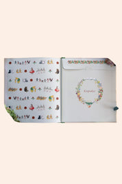 Your Elsa Beskow Baby Book - A Memory Book of Your First Years - Strawberries & Cream - Ingrid Lewis - Designer
Open book with illustrations on a white background