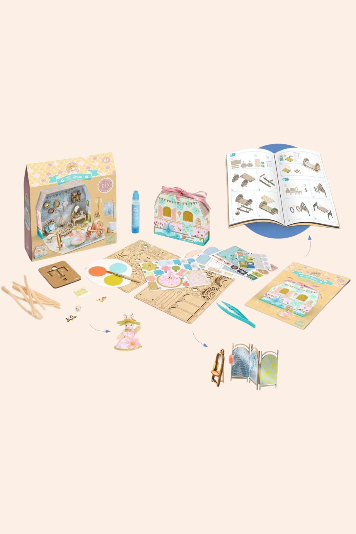Djeco - Mi House - Alba - Strawberries & Cream 
Children's craft kit with materials and tools.