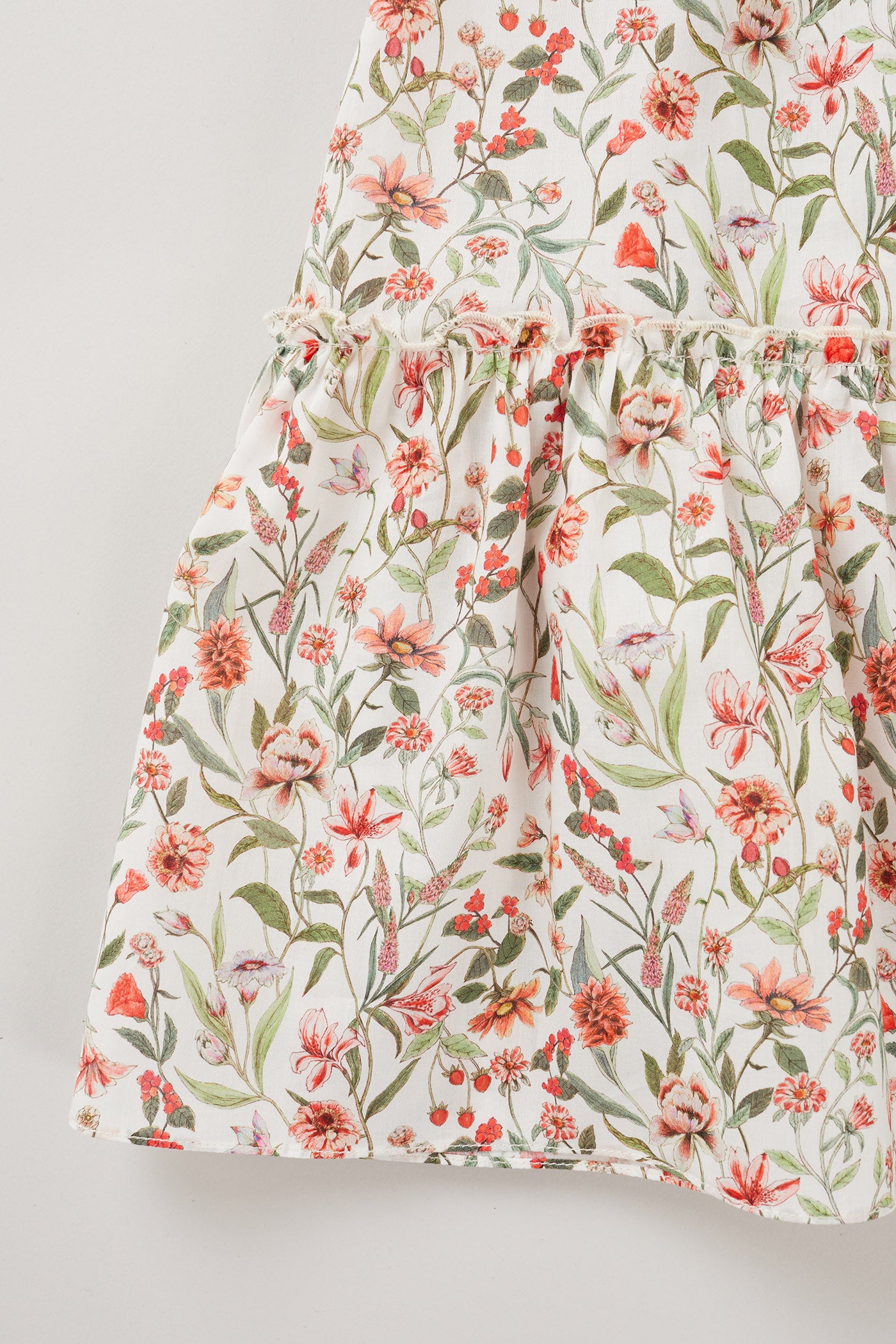 Bee Dress In Red Flowers Liberty Print