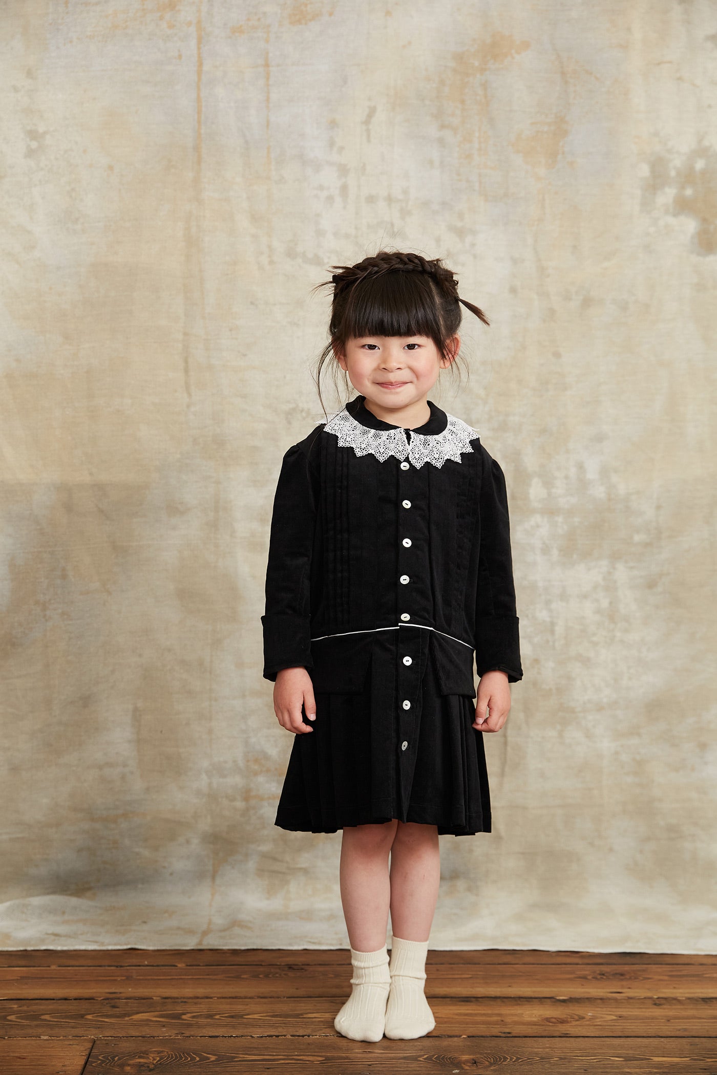 Pretzel Dress in Black Corduroy