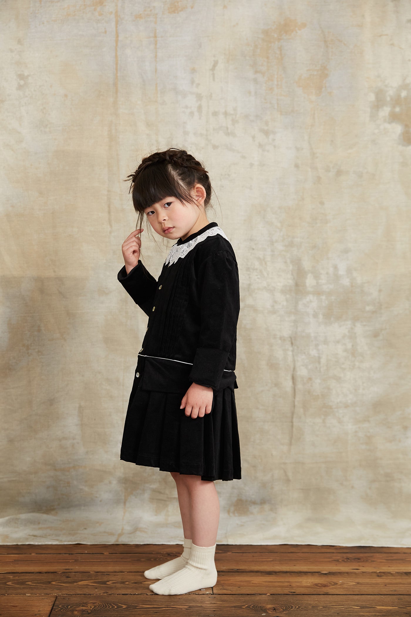 Pretzel Dress in Black Corduroy
