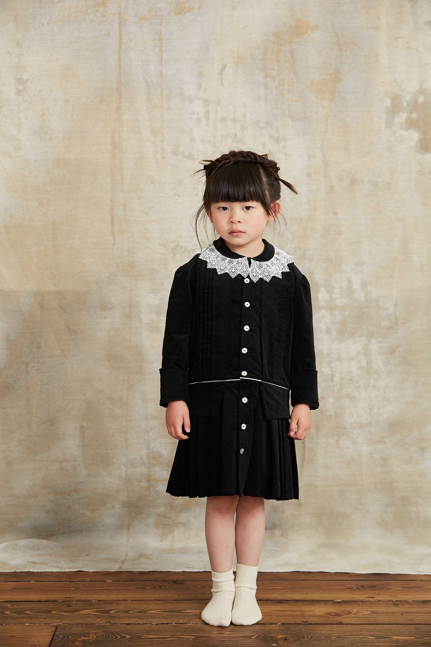 Pretzel Dress in Black Corduroy